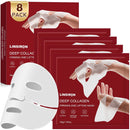 Bio-Collagen Face Masks, Deep Hydrating Sheet Overnight Face Mask, Facial Treatments and Masks for Women, Korean Skincare, Moisturizing and Firming for Girl, 8 Pack Infinity Warehouse