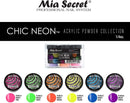 Mia Secret Chic Neon Collection Nail Art Acrylic Powder, (Set of 6 Color) Mia Secret