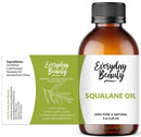 Squalane Oil - 100% Pure & Natural Plant Derived Facial Oil 4oz - Cold Pressed and Unrefined Premium Grade Multipurpose Moisturizing Oil For Skin and Hair Everyday Beauty Helping You Feel Beautiful Inside And Out Store