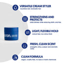 Huron - Men's Condition & Light Hold Hair Styler. Versatile grooming cream smooths & conditions while providing a light, flexible hold and matte finish. Fresh, clean scent. 100% vegan. 1.6 oz. HURON