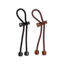 Pulleez Sliding Ponytail Holder, Set of 2 - Acrylic Charms - Black/ Brown Elastic Hair Ties Pulleez