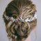 Aukmla Bride Wedding Crystal Hair Vine Pearls Head Pieces Leaf Hair Accessories for Women (Silver) Aukmla