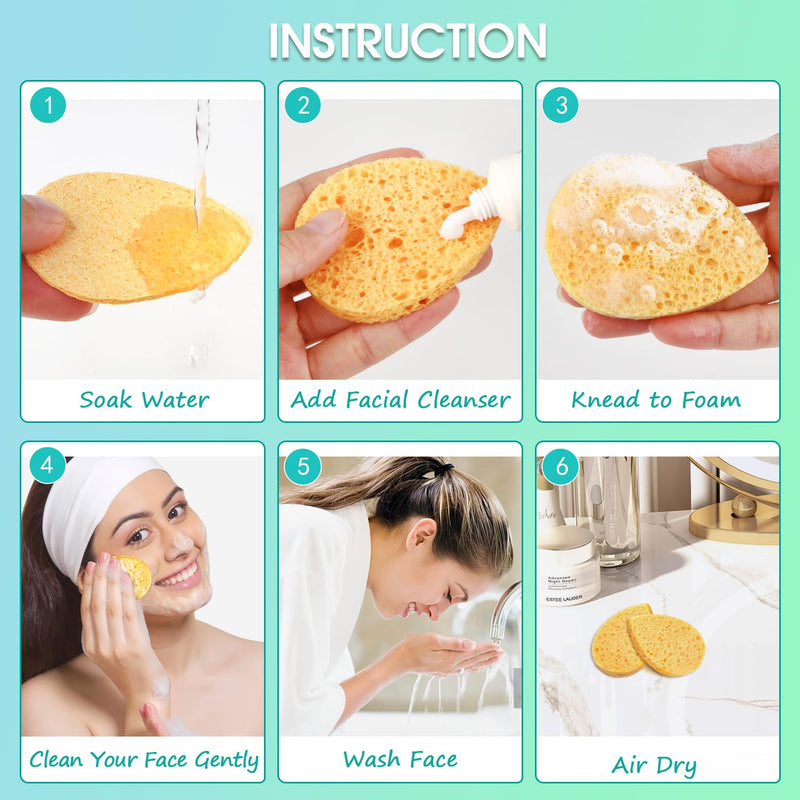 ORIGHTY 96 Count Facial Sponges for Cleansing, 100% Natural Cellulose Facial Sponges for Washing face, Compressed Cosmetic Spa Face Sponge for Exfoliating Mask, Makeup Removal Infinity Warehouse