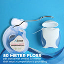 Xlent Expandable Floss Treated Activated Charcoal, Xylitol Natural Based Wax Fresh Mint Flavor | 3 Count (1 50 m Floss Blue Container Plus 2 50 m Refill Bobbins), 3 Count (1 Blister Card+2 Refill) Xlent