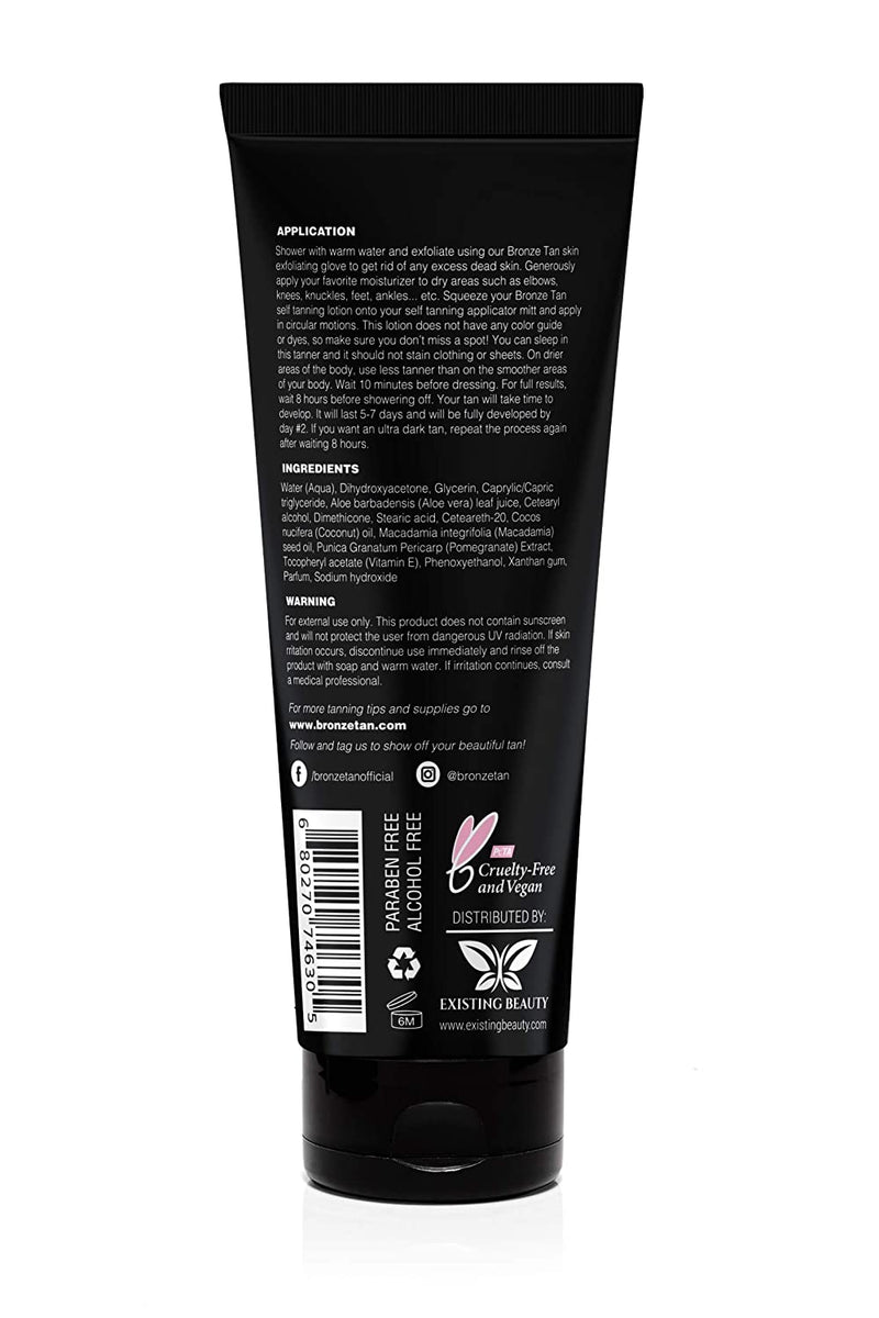 Bronze Tan Self Tanning Lotion with Natural and Organic Ingredients Self Tanner for Face and Body Fake Tan Vanilla Scented Sunless Tanner (200ml/6.76 fl oz) Existing Beauty