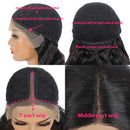 Amanda Body Wave Lace Front Wigs Human Hair Per Plucked Brazilian Virgin Human Hair Middle T Part Lace Wig with Baby Hair For Black Women Natural Color(20”body) Amanda