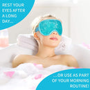 Cooling Ice Gel Eye Mask-Reusable Eye Masks, Sleeping Mask with Plush Backing for Headache, Puffiness, Migraine, Stress Relief (Blue) J JIMOO