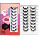 DYSILK 8 Pairs 5D Eyelashes Faux Mink Eyelashes Natural Look False Eyelashes Pack Long Wispy Fluffy Fake Eyelashes Reusable Soft Handmade Eyelashes No Glue DYSILK