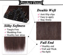 S-noilite Clip in Remy Human Hair Extensions 100% Real Remy Human Hair Double Weft Full Head 8 Pieces 18 clips Straight (20 Inch - 150g,Dark Brown (
