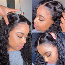 Lace Front Wigs Human Hair Pre Plucked 22inch 4x4 Deep Wave Human Hair Wigs for Black Women 12A Virgin Deep Wave Closure Wigs with Baby Hair Bleached Knots Natural Color LIKE HER