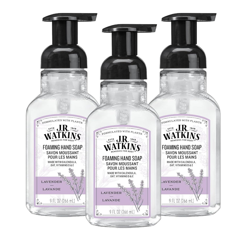 J.R. Watkins Foaming Hand Soap Pump with Dispenser, Moisturizing Hand Soap Foam, Alcohol-Free, Cruelty-Free, , Use for Kitchen or Bathroom, Eucalyptus, 9 fl oz,3 Pack Infinity Warehouse