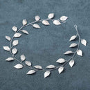 Yean Wedding Headband Gold Leaf Bridal Headpieces for Bridesmaid and Flowergirls (15.7 Inches)(Silver) Yean