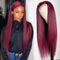 Beauty Forever Hand Tied T Part Lace Wig Human Hair Lace Part Wigs Long Straight Hair 24inch 99J Color Middle Part 150% Density For Black Women Beauty Forever Store