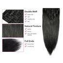 Double Weft 100% Remy Human Hair Clip in Extensions 10''-22'' Grade 7A Quality Full Head Thick Thickened Short Soft Silky Straight 8pcs 18clips (12"/12 inch 110g,