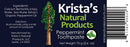 Organic Peppermint Toothpaste Made by Krista's Natural Products - 75 g (2.6 oz) Krista's Natural Products