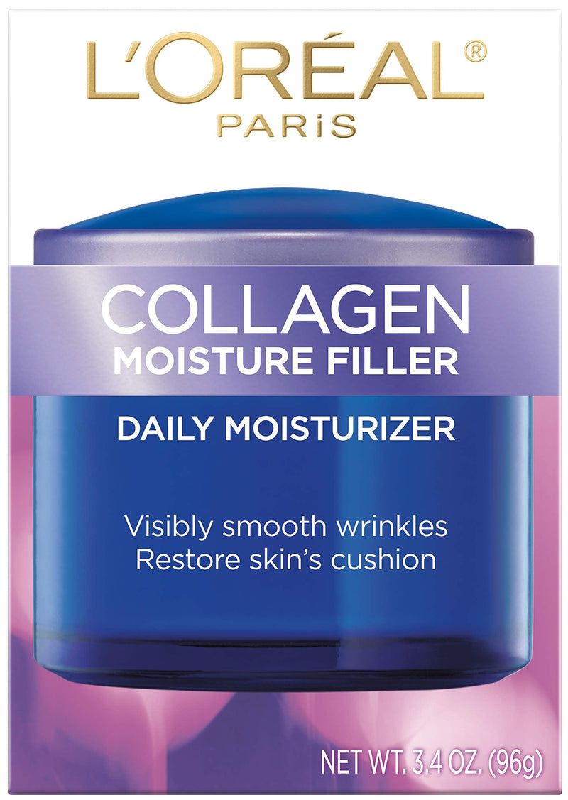 L'Oreal Paris Skincare Collagen Face Moisturizer, Day and Night Cream, Anti-Aging Face, Neck and Chest Cream to smooth skin and reduce wrinkles, 3.4 oz, Packaging May Vary L'Oreal Paris