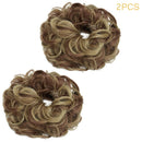 OKHOTY 2PCS Messy Bun Hair Piece Thick Updo Scrunchies Hair Extensions Ponytail Hair Accessories Ash Blonde(Light Brown Mix Ash Blonde) OKHOTY