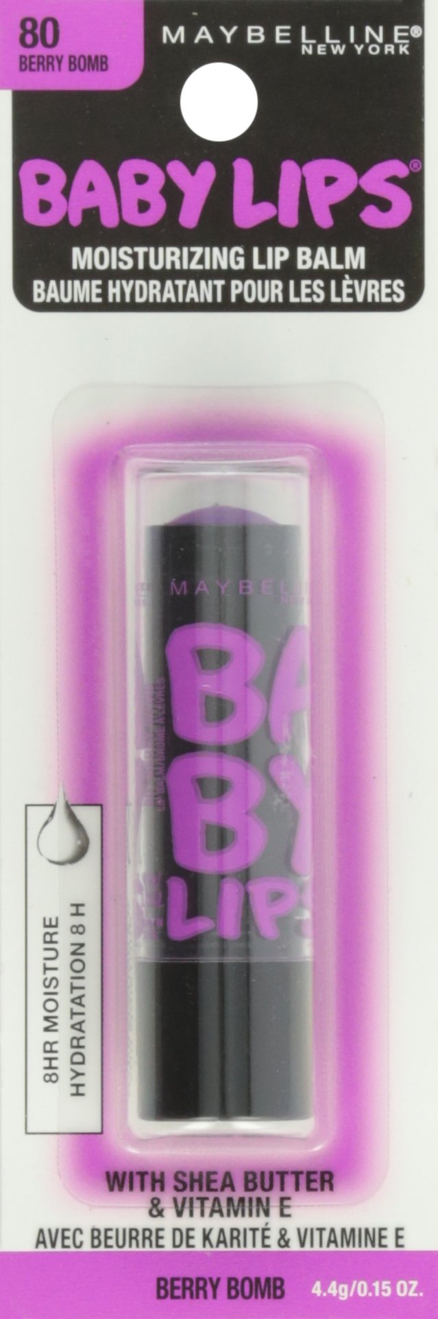 Maybelline New York Baby Lips Balm Electro, Berry Bomb, 0.15 Ounce Maybelline New York