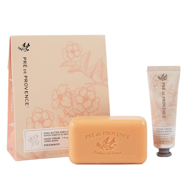 Pre de Provence Gift Set Includes 150 Gram Soap Bar & 1 fl oz Hand Cream |Made in France | Infused with Shea Butter, Persimmon Infinity Warehouse