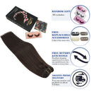 GOO GOO Hair Extensions Clip in Human Hair New Dark Brown 7pcs 120g 20 Inch Long Straight Human Hair Extensions Remy Clip in Hair Extensions Human Hair Real Hair Extensions GOO GOO Store