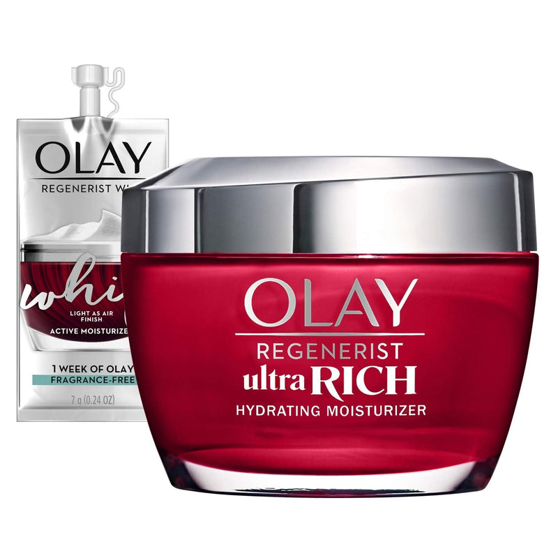 Olay Regenerist Ultra Rich Face Moisturizer with Vitamin B3+, Amino Peptide & Shea Butter, 1.7 Oz + Whip Face Moisturizer Travel/Trial Size Gift Set Olay Store