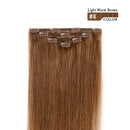 20" Clip in Hair Extensions Remy Human Hair for Women - Silky Straight 75grams Long Human Hair Clip on Extensions 75grams 4pieces Chestnut Brown