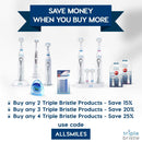 Triple Bristle Original Sonic Toothbrush & 3 Pack Dental Floss Bundle | Rechargeable 31,000 VPM Tooth Brush & Patented 3 Brush Head Design | 55 Yard Mint Flavored Satinfloss | Whiter Teeth & Smile Triple Bristle Store