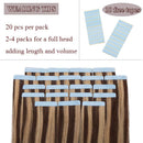 100% Remy Tape In Human Hair Extensions Real Human Hair Natural Seamless Skin Weft Invisible Double Side Tape Hightlight Balayage Long Silk Straight (16'',50g/20pcs,