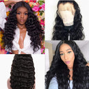 BINF Hair 18 Inch Loose Deep Wave Lace Front Human Hair Wig for Black Women Brazilian Virgin Hair Loose Deep Wave Wig Pre Plucked with Baby Hair Wet and Wavy 13x4 Lace Wig 150% Density Natural Color BINF Store