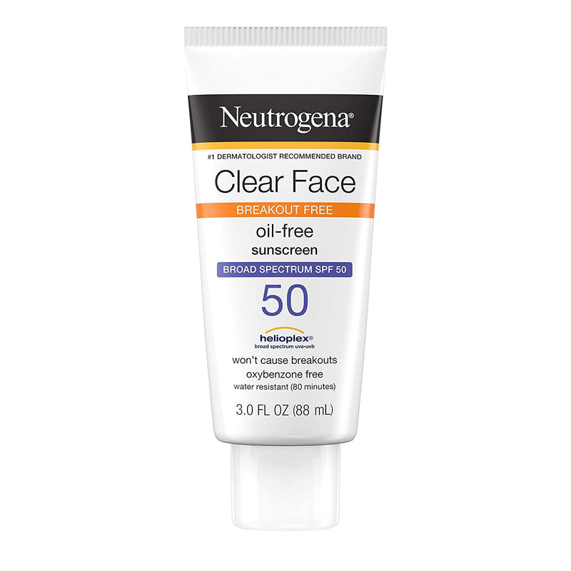 Neutrogena Clear Face Liquid Lotion Sunscreen for Acne-Prone Skin, Broad Spectrum SPF 50 UVA/UVB Protection, Oil-, Fragrance- & Oxybenzone-Free Facial Sunscreen, Non-Comedogenic, 3 fl. oz Neutrogena Store