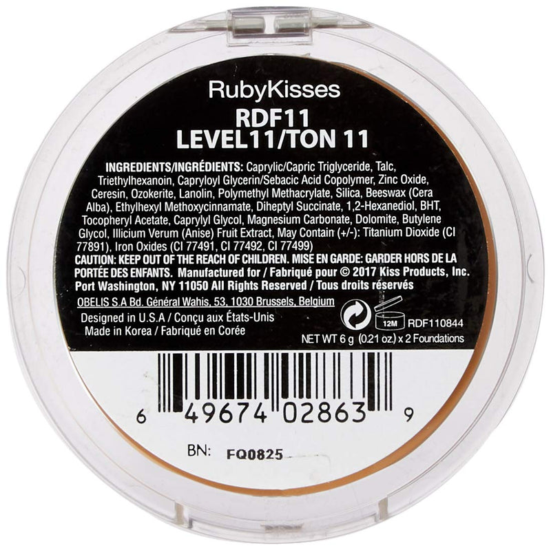 3D FACE CREATOR - Ruby Kisses HD 2 Color Foundation + Concealer (Level 14) Ruby Kisses