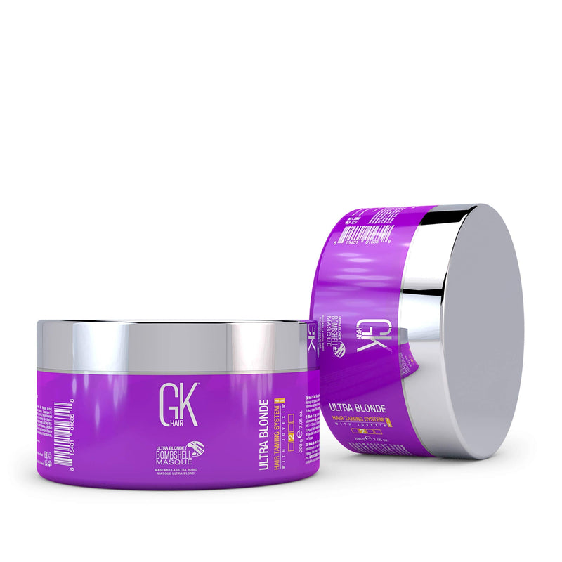 Global Keratin Ultra Blonde Bombshell Masque (200g/7.5oz ) Semi-Permanent Long Lasting Hair Toning Color Pigments Moisturizing Styling and Coloring Mask for All Hair Types Unisex - By GKhair GKhair Store