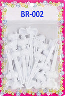 Tara Girls Self Hinge Bow Hair Barrettes 18 Pieces Selection (White) Tara