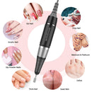 MelodySusie Professional Rechargeable 30000 rpm Nail Drill, Portable Electric E File Scamander, Acrylic Gel Grinder Tools with 6 Bits and Sanding Bands for Manicure Pedicure Shape Carve Polish (Black) MelodySusie