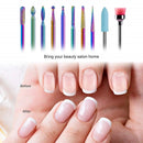 MelodySusie 10pcs Nail Drill Bits Set, 3/32 Inch Diamond Cuticle Nail Bits Kit for Nail Drill E-File, Manicure Pedicure Remover Tools for Acrylic Gel Nails, Salon Home Nail Care Supplies, Rainbow MelodySusie