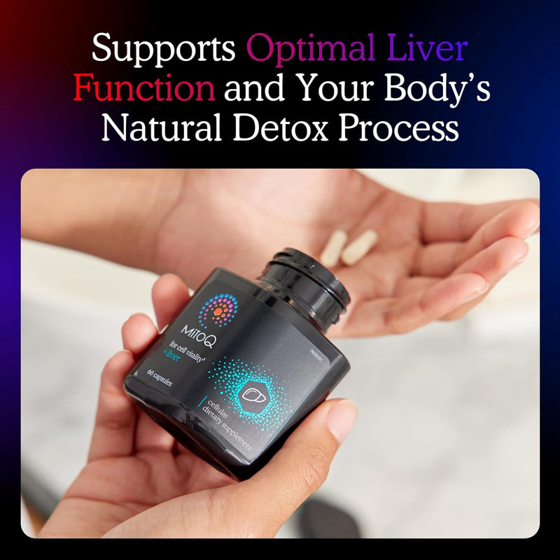 MitoQ +Liver Premium CoQ10 Antioxidant - Contains Mitoquinol Mesylate, Choline, Milk Thistle, Selenium - Supports Metabolism, Liver Health, Body’s Natural Detoxification & Cell Vitality (60 Capsules) Infinity Warehouse