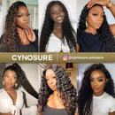 CYNOSURE Lace Front Human Hair Wigs for Black Women Pre Plucked Hairline 150% Denisty Brazilian Water Wave Lace Front Wigs with Baby Hair Natural Black Color(16, Water Wave Wig) CYNOSURE Store