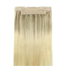 GOO GOO Hair Extensions Wire Hair Extensions Ombre Ash Blonde to Golden Blonde Mixed Platinum Blonde 12 Inch 70g Hairpiece Remy Human Hair Extensions Real Hair GOO GOO