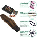 GOO GOO Human Hair Extensions Clip in Balayage Dark Brown to Chestnut Brown 16 Inch 120g 7pcs Remy Clip in Hair Extensions Real Natural Hair Extensions Straight Thick GOO GOO Store
