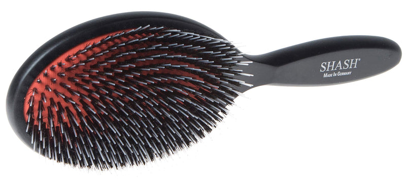 Made In Germany - SHASH Nylon Boar Bristle Brush Suitable For Normal to Thick Hair - Gently Detangles, No Pulling or Split Ends - Softens and Improves Hair Texture, Stimulates Scalp (Large) SHASH