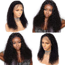 CYNOSURE 13x4 HD Transparent Lace Front Human Hair Wigs for Black Women 9A 180% Denisty Curly Lace Front Wigs Human Hair Pre Plucked with Baby Hair Natural Black Color 20inch CYNOSURE
