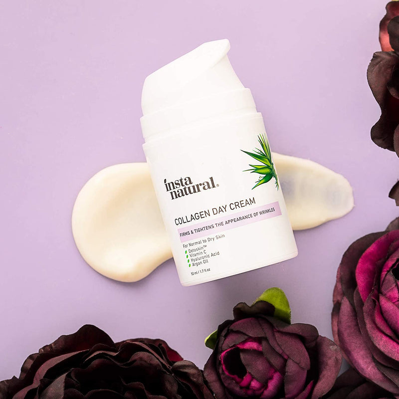 Collagen Face Cream - Anti Aging Daytime Facial Moisturizer - Firming & Tightening Wrinkle Care - Youthful Skin Hydrating Lotion - Pore Minimizer - Counteracts Blue Light - Hyaluronic Acid & Vitamin C InstaNatural Store