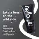 hello Epic Whitening Charcoal Fluoride Free Toothpaste, Activated Charcoal Toothpaste with Coconut Oil, Whitens Teeth Naturally, SLS Free, Fresh Mint, 3 Pack, 4.0 Oz Tubes Infinity Warehouse