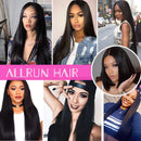 ALLRUN Brazilian Straight Virgin Hair 3 Bundles with Closure Free Part 4×4 Lace Closure with Bundles 100% Virgin Human Hair Extensions (12 14 16+10 Free Part) ALLRUN Store