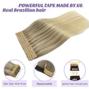 DOORES Blonde Hair Extensions Tape in Balayage Ash Blonde to Golden Blonde and Platinum Blonde 20pcs 50g 20 Inch Tape in Hair Extensions Human Hair Natural Real Hair Extensions Straight DOORES Store