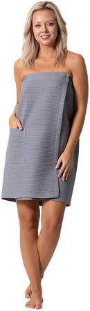 Quick Dry, Lightweight Waffle Spa/Bath Wrap with Adjustable Closure & Elastic Top Robe Direct