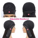Headband Wig Human Hair for Black Women Straight Natural Hair None Lace Front Wigs Brazilian Virgin Human Hair Wigs with Headband Attached Glueless 150% Density Natural Black Color 22 Inch Benafee Store