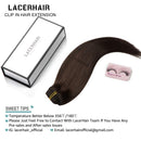 Lacer Hair Extensions Clip In Real Human Hair Extensions 140g 7 Pieces Silky Straight Weft Remy Human Hair Clip in Hair Extensions Darkest Brown