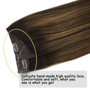 GOO GOO Human Hair Extensions 12 Inch 70g Halo Hair Extensions Balayage Dark Brown to Chestnut Brown Straight Remy Halo Hair Extensions Invisible Hairpiece Halo Hair Extensions GOO GOO