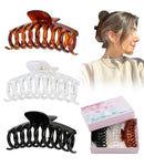 DAYAMY Big Plastic Hair Claw Clips For Thick Hair, 4.3 Inch Claw Hair Clips for Women and Girls Strong Hold on Shower and Banquet (Banana Hair Claw Clips) DAYAMY